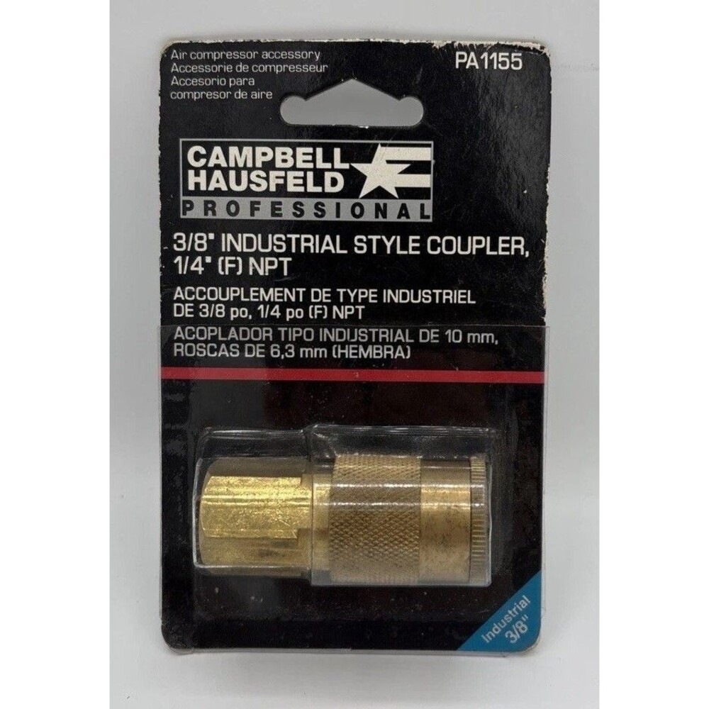 Campbell Hayfield 3/8” Industrial Style Coupler, 1/4” (F) NPT. PA1155